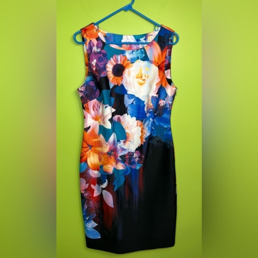 Calvin Klein Vibrant Floral Midi Dress